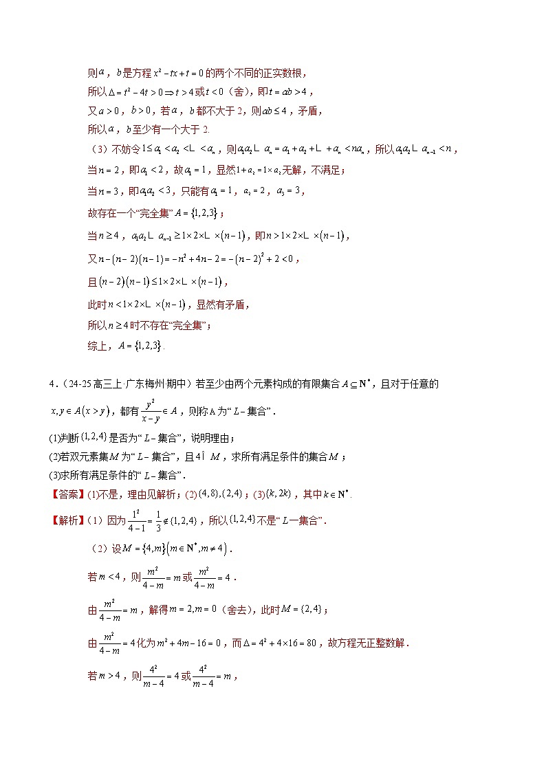 重难点1-1 集合背景下的新定义问题（6题型 高分技法 限时提升练）-2025年高考数学 热点 重点 难点 专练（新高考通用）（解析版）第3页