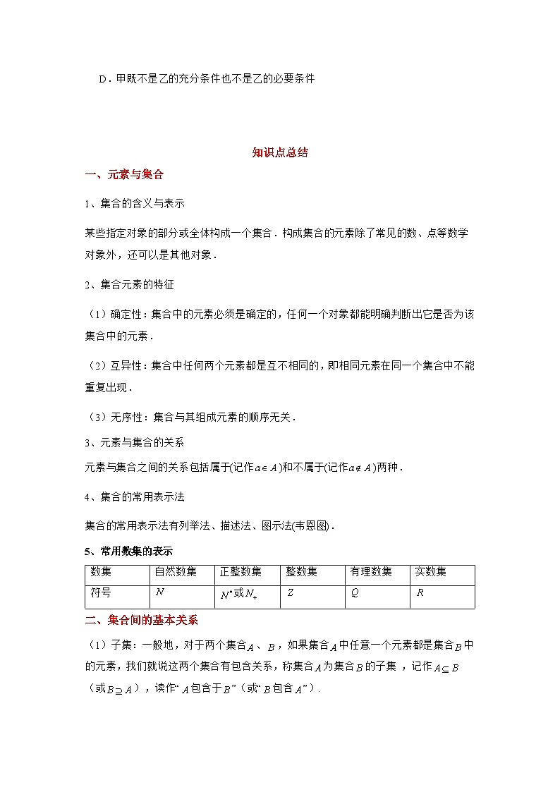2025高考数学考二轮专题复习-第一讲-集合与常用逻辑用语-专项训练【含答案】第3页