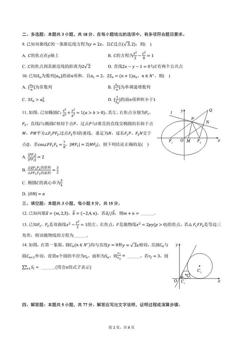 广东省深圳市龙华区2024-2025学年高二上学期期末考试数学试卷（含答案）第2页