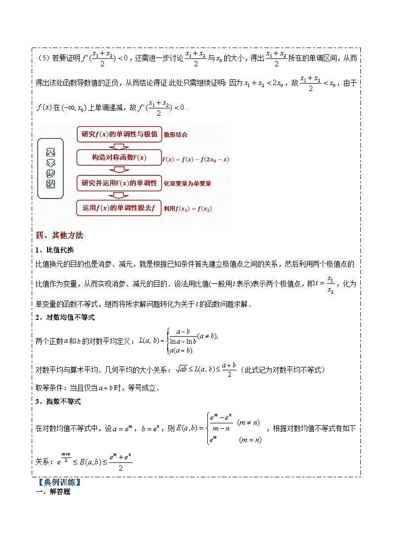 专题06 导数中的极值点偏移问题（4大题型）-高考数学二轮热点题型归纳与变式演练（新高考通用）（解析版）第3页