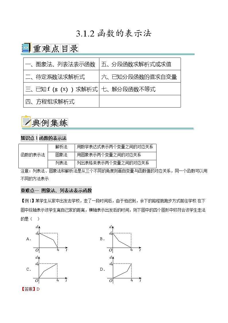 3.1.2函数的表示法（七个重难点突破）（解析版）第1页