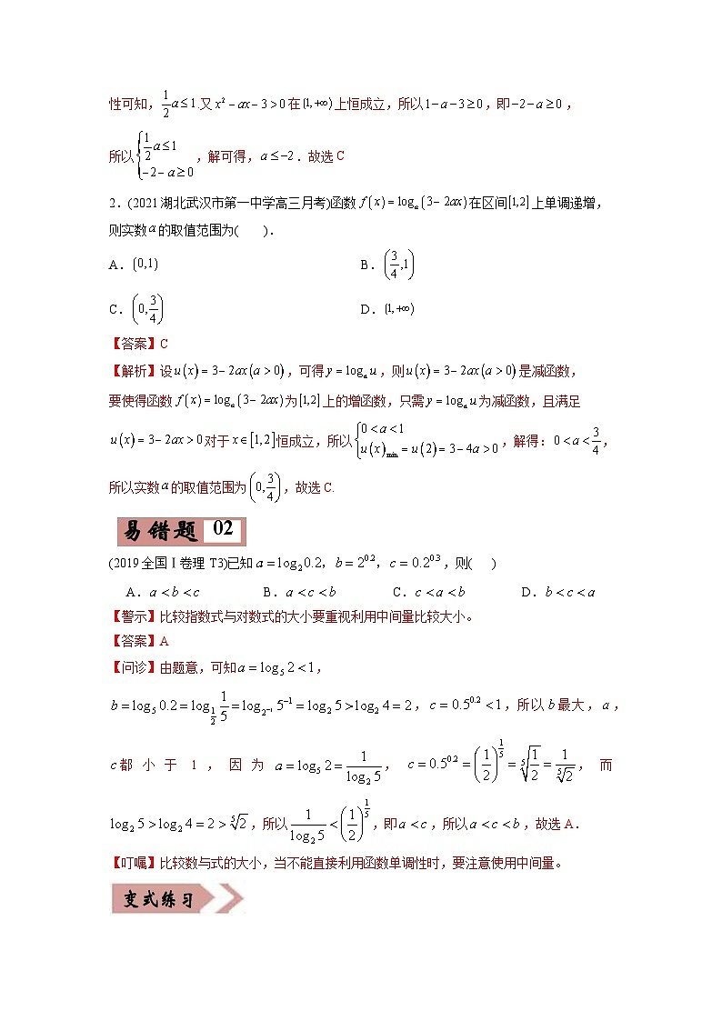 高考数学—指数函数与对数函数及函数与方程考试易错题（新高考专用）（教师版含解析）第2页