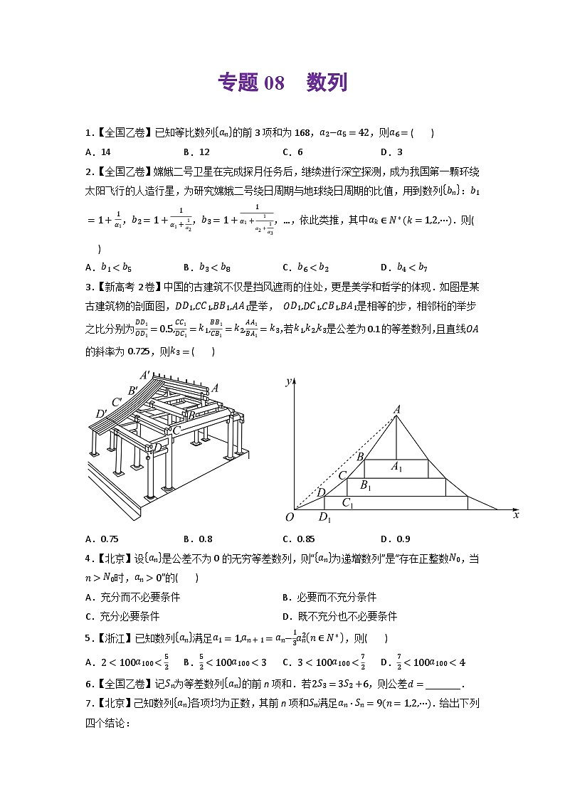 高考数学一轮复习—数列-真题和模拟题数学分专题训练(学生版)第1页