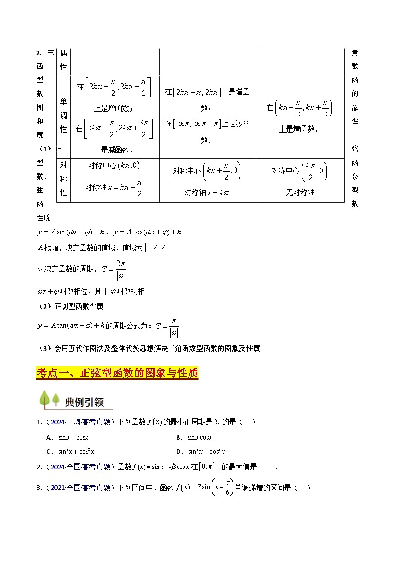 2025高考数学专项讲义第03讲三角函数的图象与性质(学生版+解析)第3页