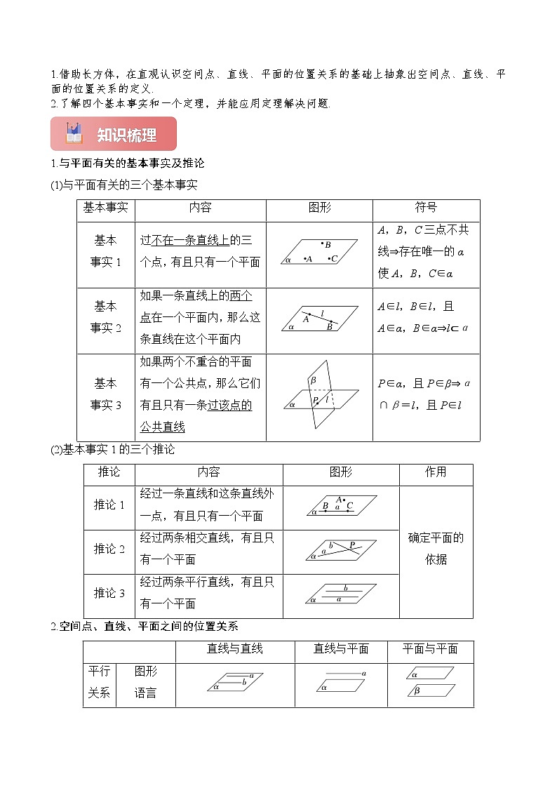 2025年高考数学一轮复习讲义(新高考专用)专题37空间点、直线、平面之间的位置关系(原卷版+解析)第2页