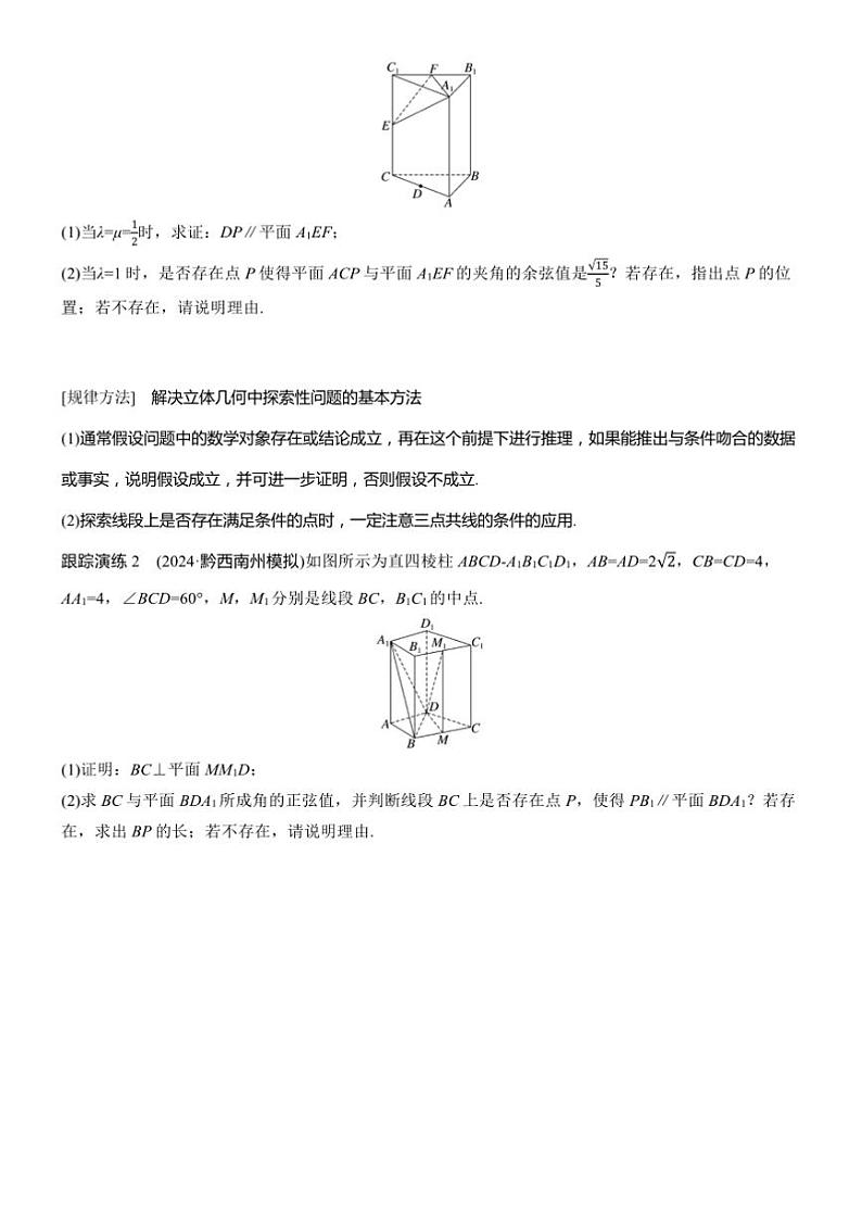 2025届高考数学二轮复习四 专题3 空间向量与距离、探究性问题 学案（含答案）第3页