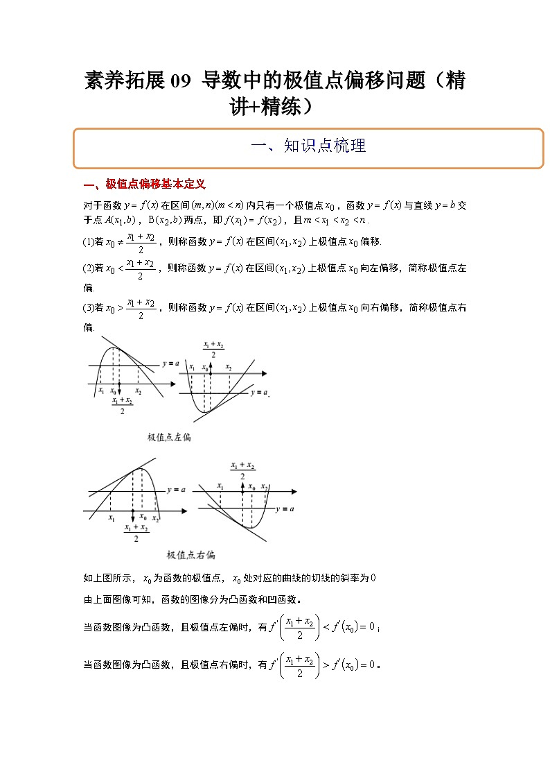 新高考数学二轮复习能力提升练习09 导数中的极值点偏移问题（解析版）第1页
