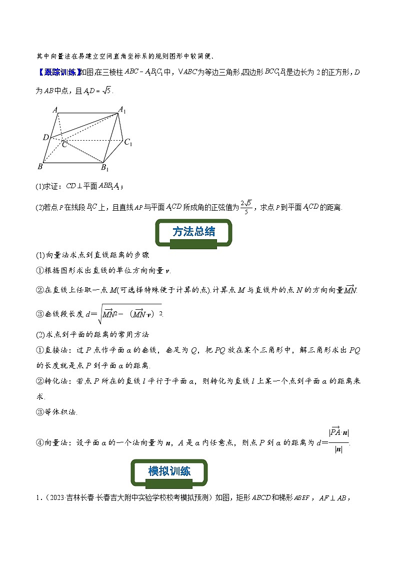 新高考数学二轮复习立体几何专题练习立体几何中的空间距离（原卷版）第2页