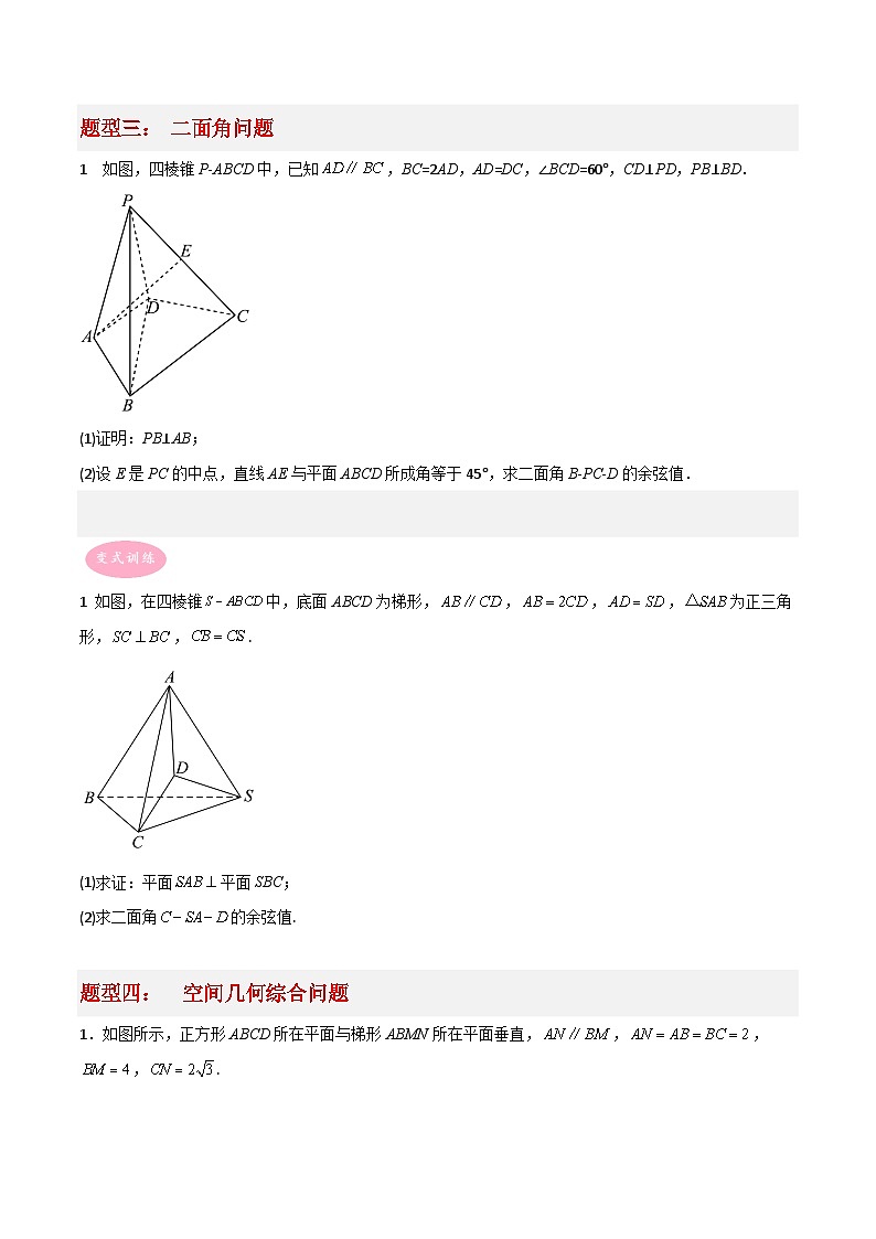 新高考数学二轮复习大题突破+限时训练专题04 立体几何（原卷版）第3页