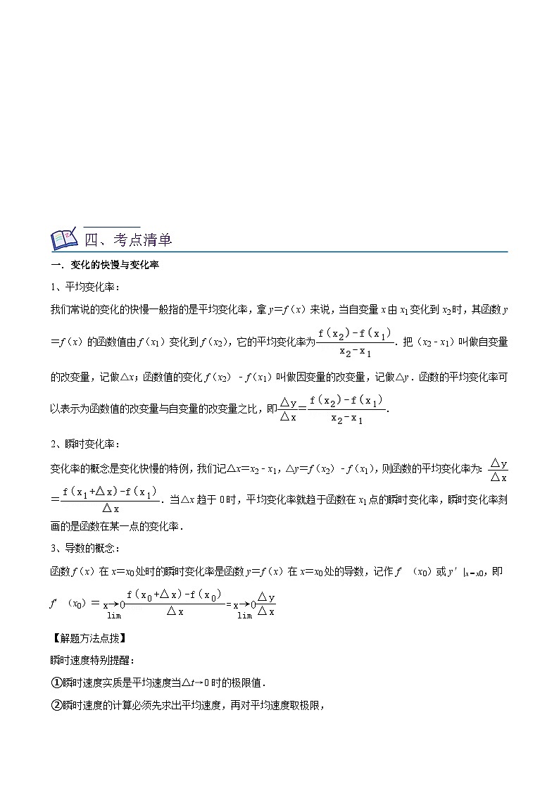 新高考数学一轮复习核心考点讲练17导数（13种题型7个易错考点）原卷版第2页