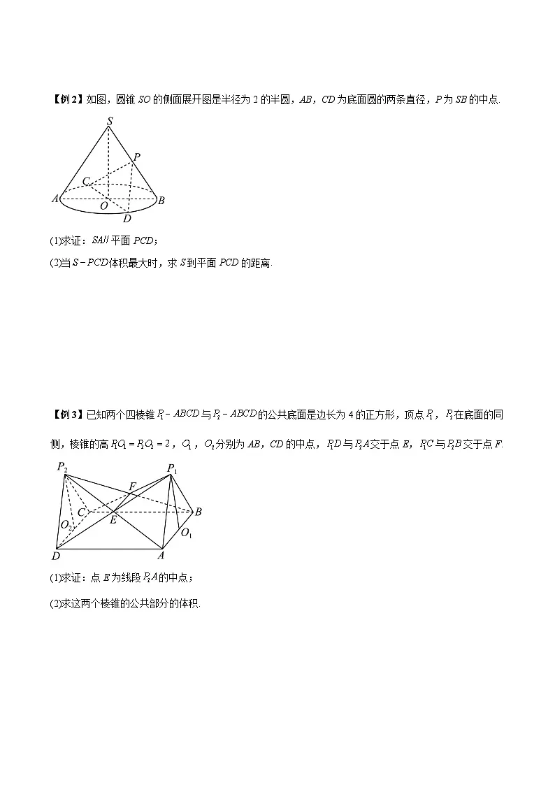 新高考数学二轮复习常考题分类讲练立体几何常考解答题5种常见题型总结（原卷版）第2页