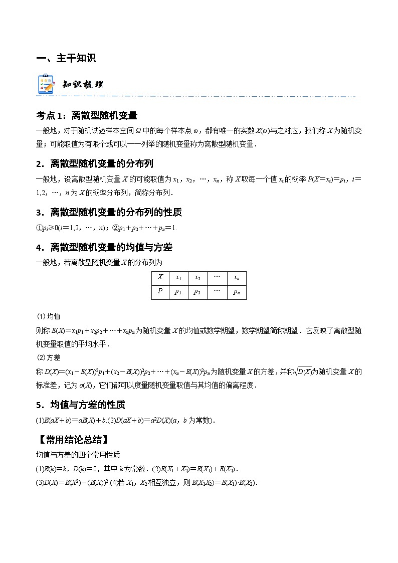 新高考数学一轮复习高频考点与题型分类训练9-7 离散型随机变量及其分布列、数字特征 (精讲精练）（原卷版）第2页