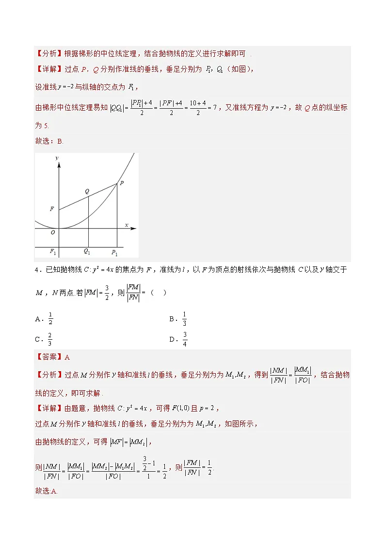 新高考数学一轮复习题型精准训练8.4.2抛物线（针对练习）(解析版)第2页
