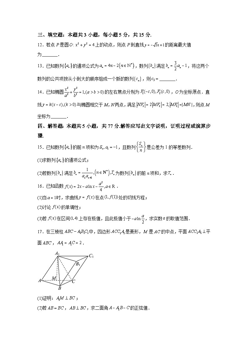 重庆市巴蜀中学教育集团2024-2025学年高二上学期期末数学试题（Word版附解析）第3页