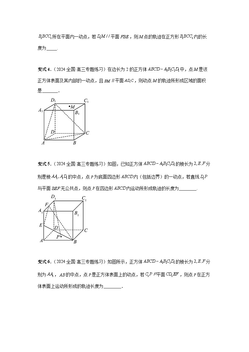 2025年高考数学核心考点归纳第52讲、立体几何中的轨迹问题特训(学生版+解析)第3页