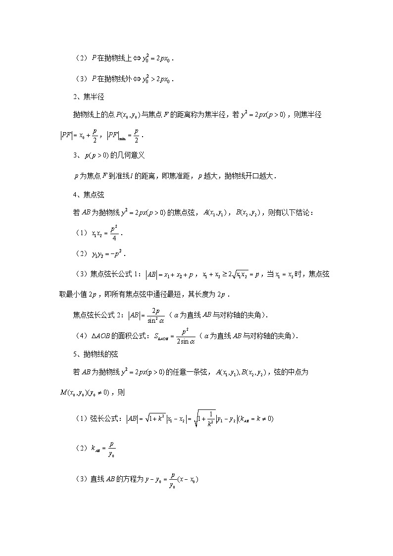 2025年高考数学核心考点归纳第66讲、抛物线及其性质特训(学生版+解析)第2页