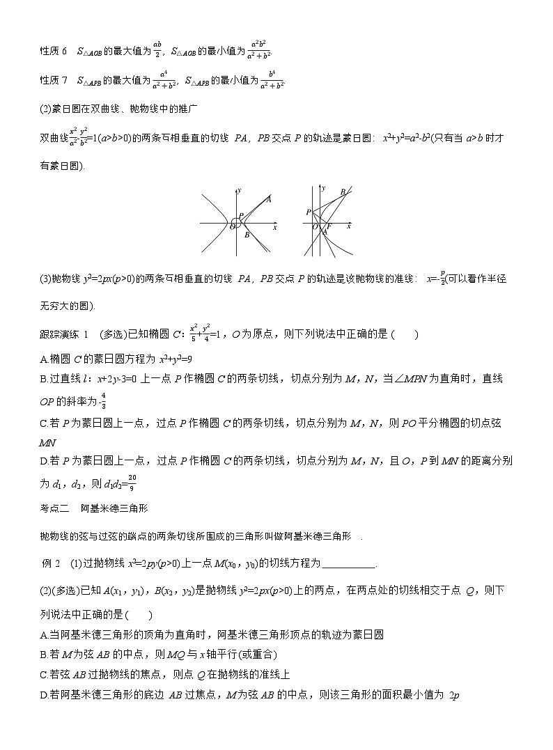 专题六　微拓展2　蒙日圆与阿基米德三角形 （学生版）第2页