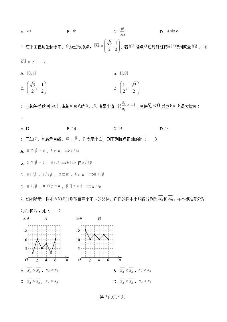 湖北省随州市部分高中2024-2025学年高三下学期2月联考数学试题（原卷版）第2页