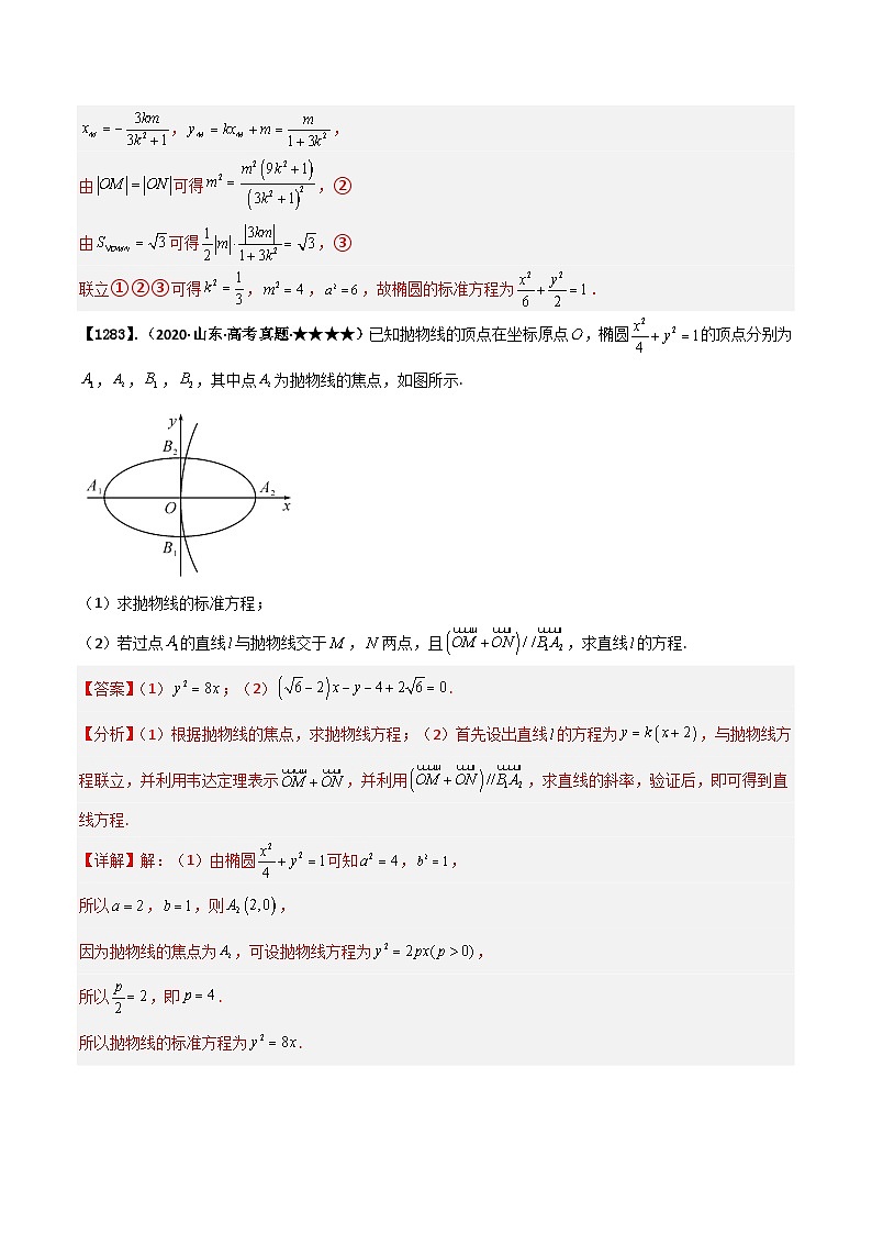 新高考数学一轮复习基础+提升训练专题9.3 椭圆、双曲线与抛物线方程（解析版）第2页
