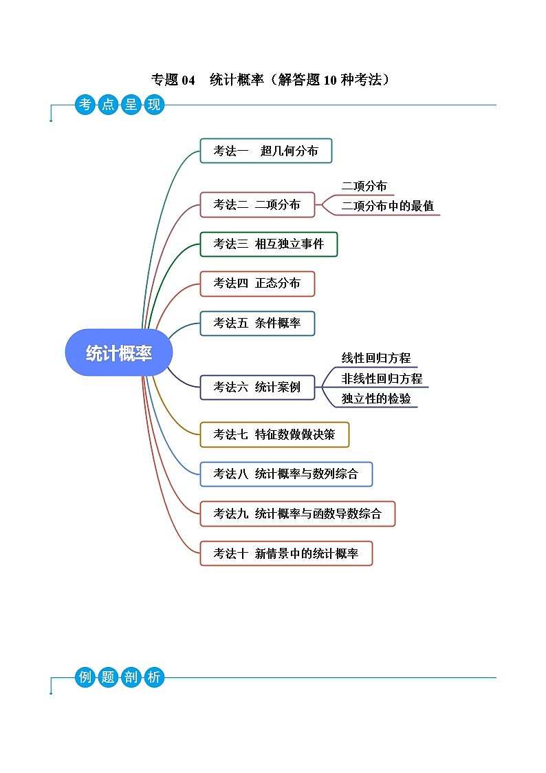新高考数学二轮复习考法分类训练专题04 统计概率（解答题10种考法）（解析版）第1页