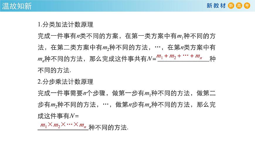 【格致课堂】第六章 计数原理--复习与小结 （课件）第3页