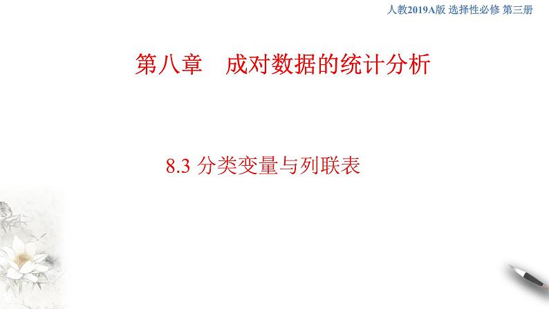 【格致课堂】8.3 分类变量与列联表  （课件）第1页