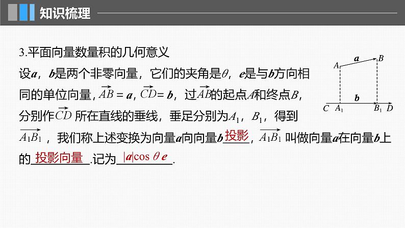 2024年高考数学一轮复习第5章　5.3　平面向量的数量积主干知识讲解课件第6页
