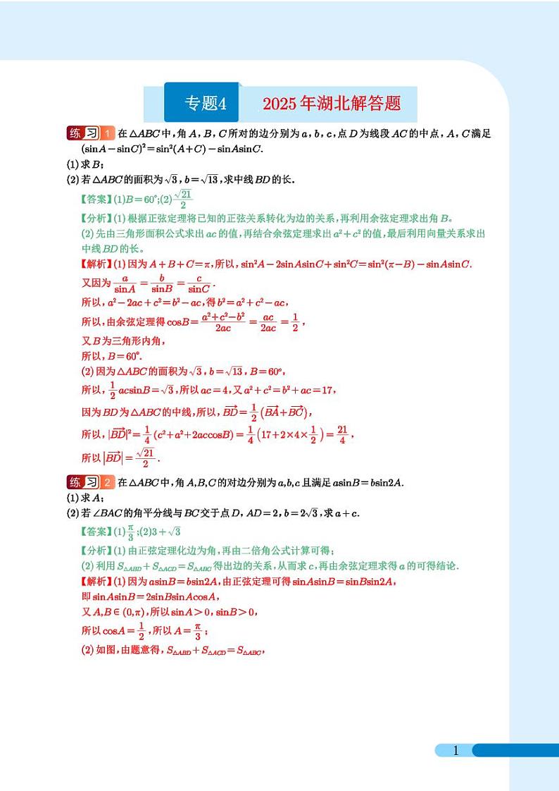 2025年湖北解答题（教师版）第1页