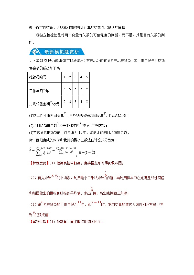新高考数学二轮复习解答题提优训练专题1.5 概率与统计（回归分析、独立性检验）（解析版）第2页