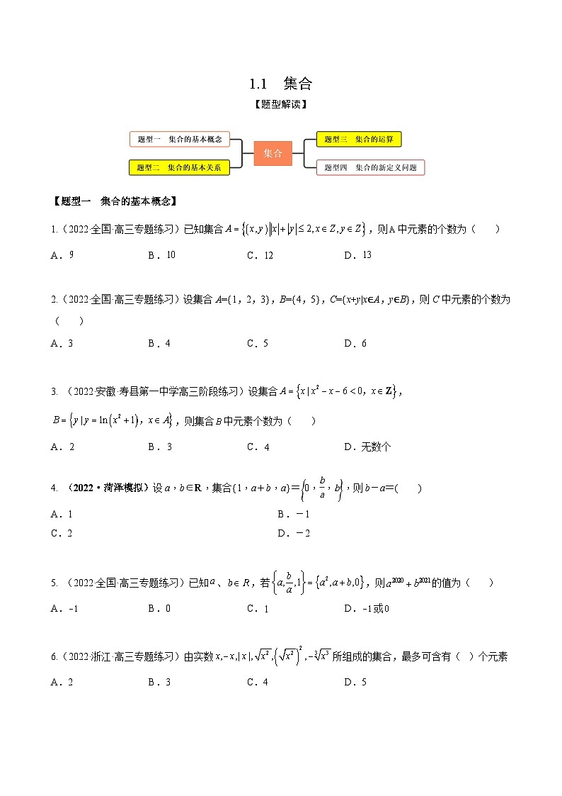 新高考数学一轮复习考点题型训练 1.1集合（精练）（原卷版）第1页