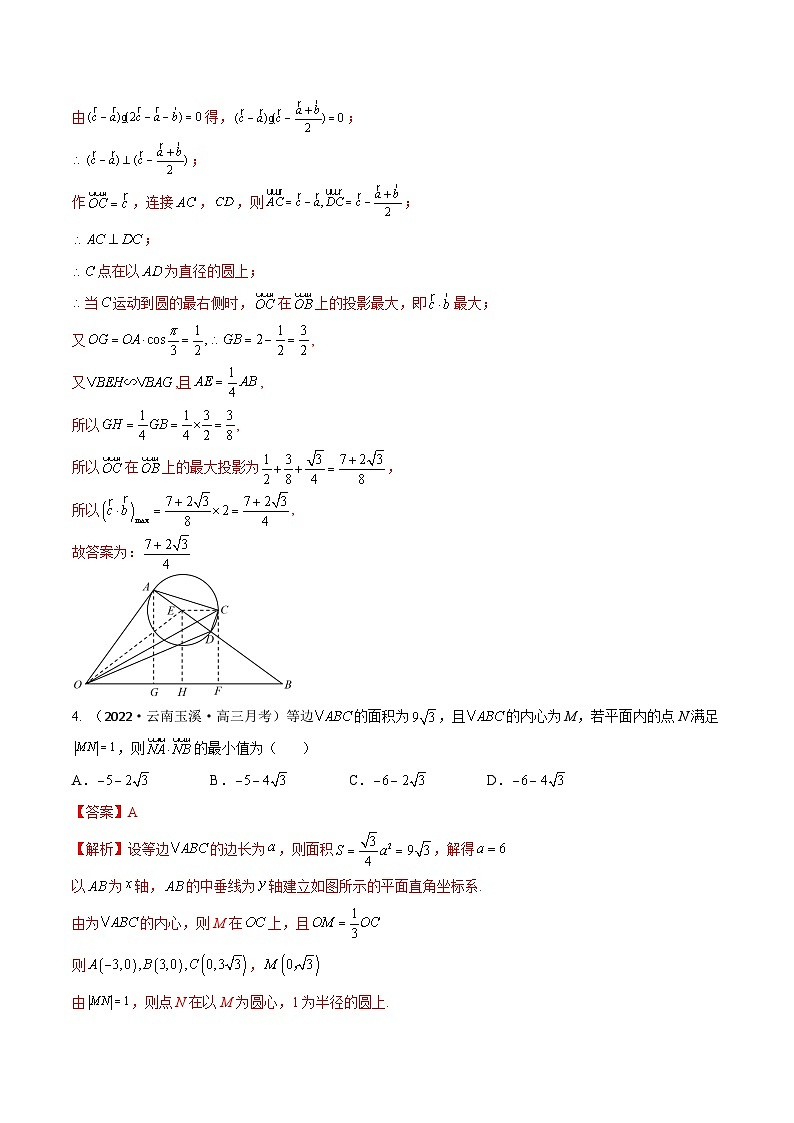 新高考数学一轮复习考点题型训练 5.5平面向量中的最值、范围问题（精练）（解析版）第3页