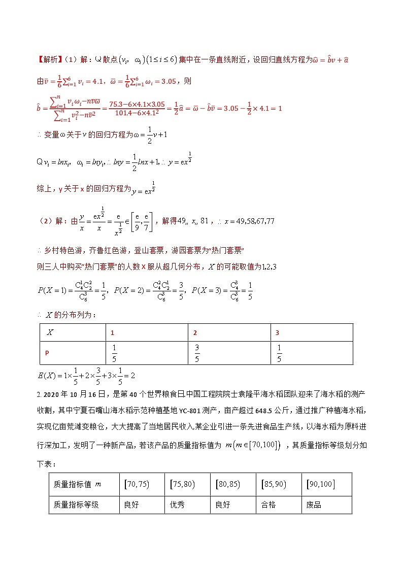 新高考数学一轮复习考点题型训练 9.10统计概率和其他专题综合（精练）（解析版）第2页