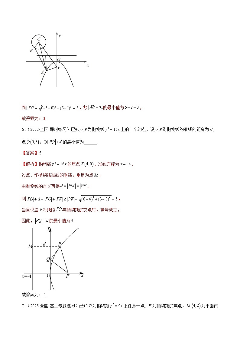 新高考数学一轮复习讲与练10.5 抛物线（精练）（基础版）（解析版）第3页