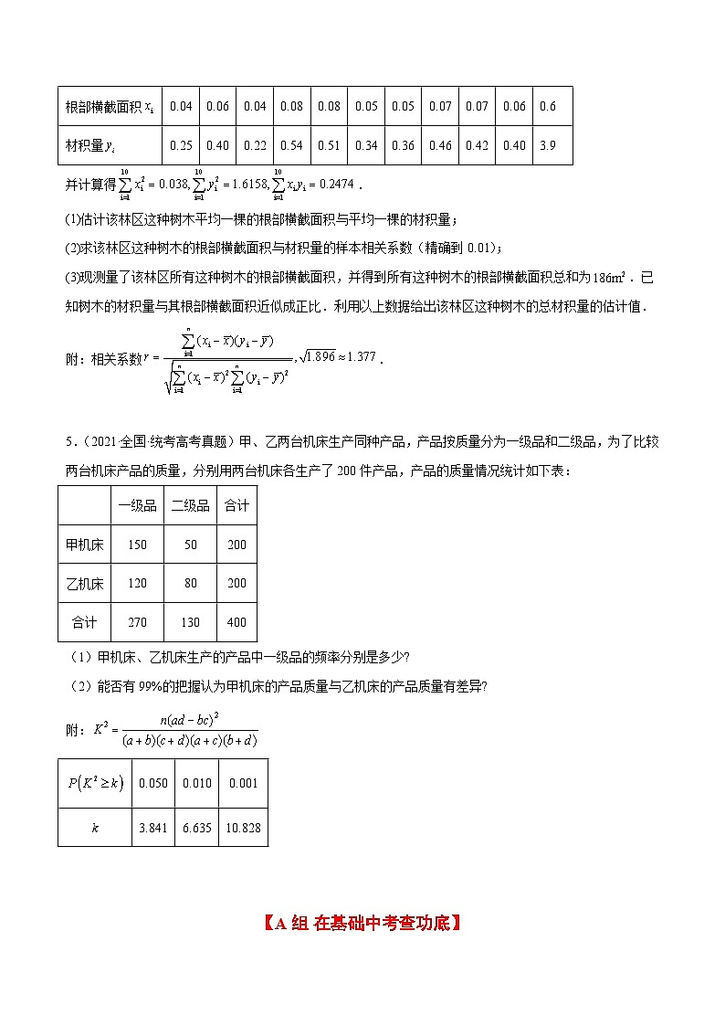 新高考数学一轮复习考点题型归纳讲练第49练 成对数据的统计分析（精练：基础+重难点）原卷版第3页