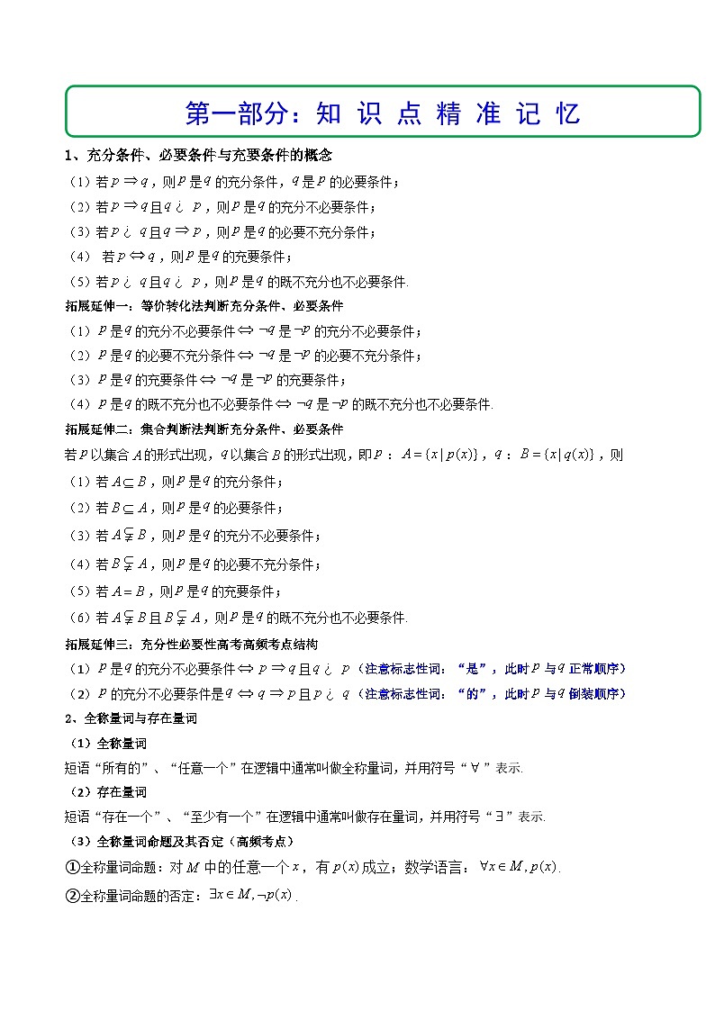 (艺考基础)新高考数学一轮复习精讲精练第02讲 常用逻辑用语 (精讲+精练）（解析版）第2页