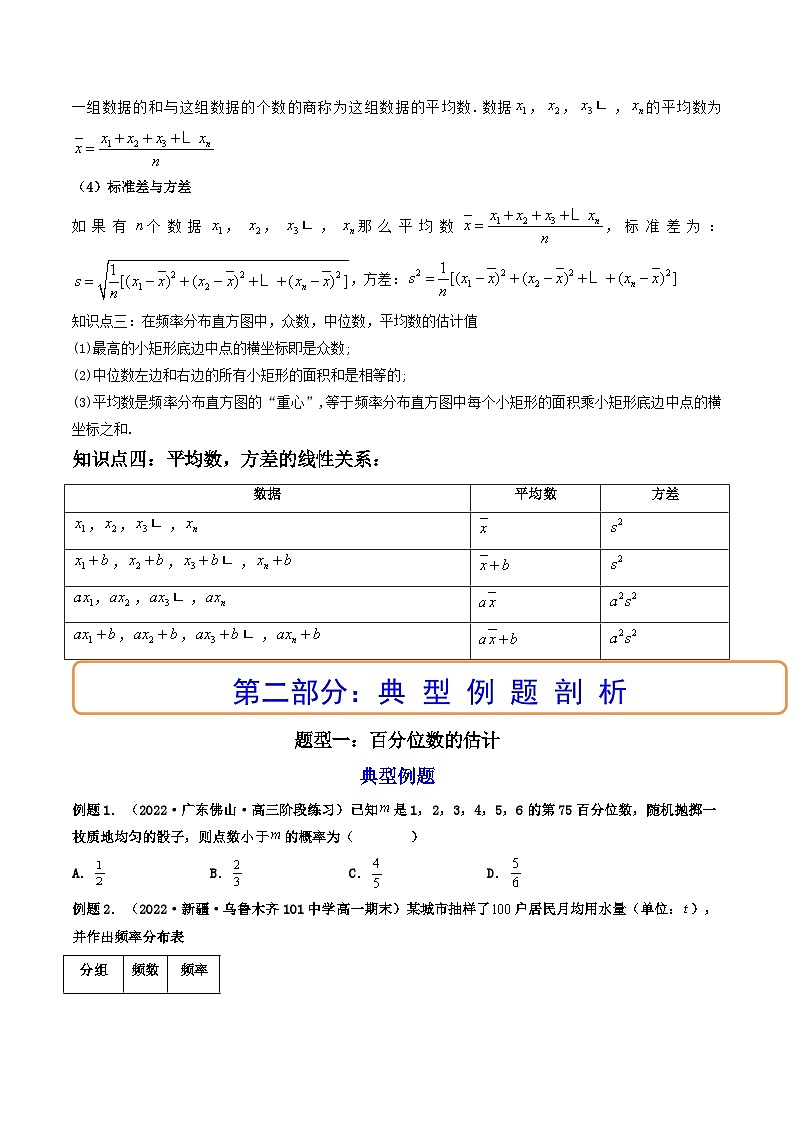 (艺考基础)新高考数学一轮复习精讲精练第02讲 用样本估计总体 (高频考点，精讲）（原卷版）第2页