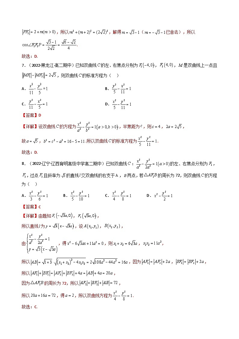 (艺考基础)新高考数学一轮复习精讲精练第06讲 双曲线(高频考点，精练）（解析版）第3页