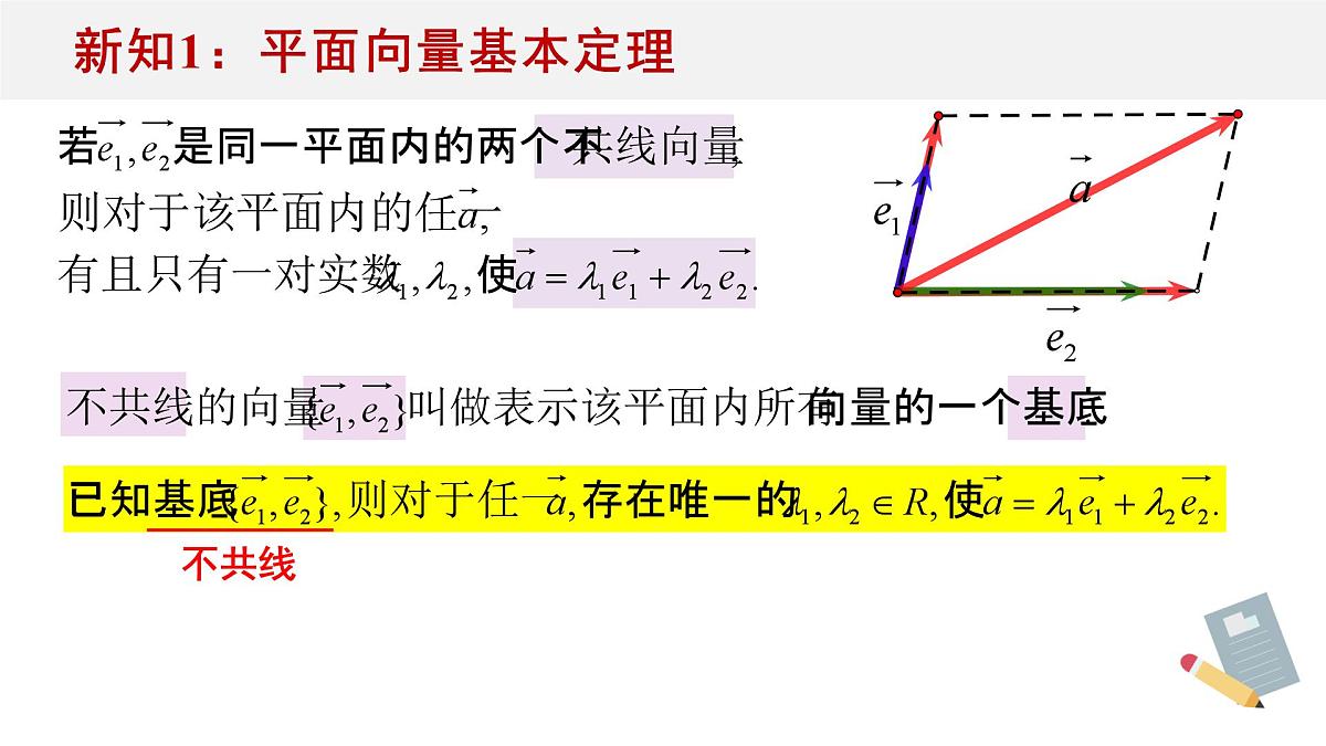 6.3平面向量基本定理及坐标表示(3个课时)-2025年人教版高中数学必修第二册同步课件第3页