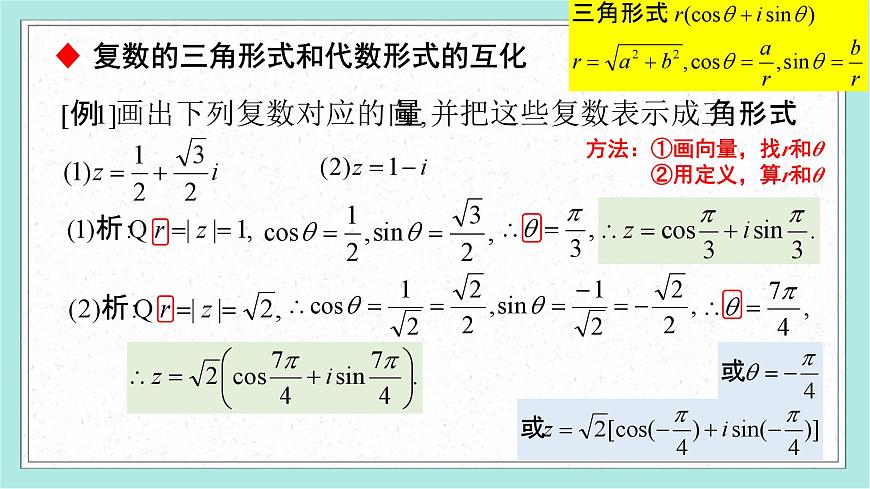 7.3 复数的三角表示-2025年人教版高中数学必修第二册同步课件第3页