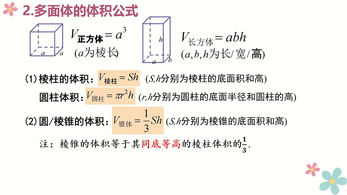 8.3 简单几何体的表面积与体积(2个课时)-2025年人教版高中数学必修第二册同步课件第4页