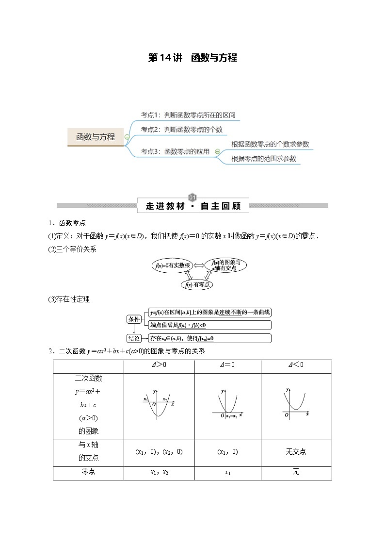新高考数学一轮复习考点探究与题型突破训练第14讲 函数与方程（原卷版）第1页