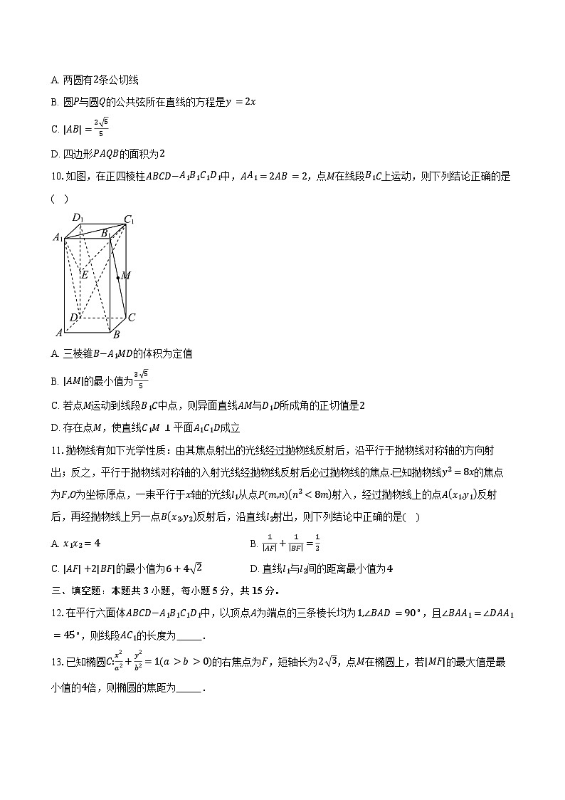 2024-2025学年辽宁省葫芦岛市高二上学期1月期末考试数学试卷（含答案）第2页