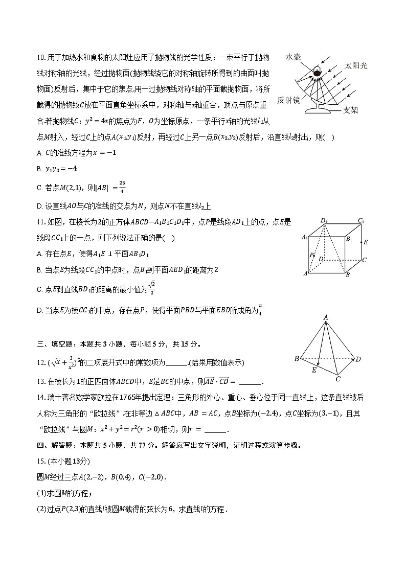 2024-2025学年陕西省渭南市大荔县高二（上）期末数学试卷（含答案）第3页