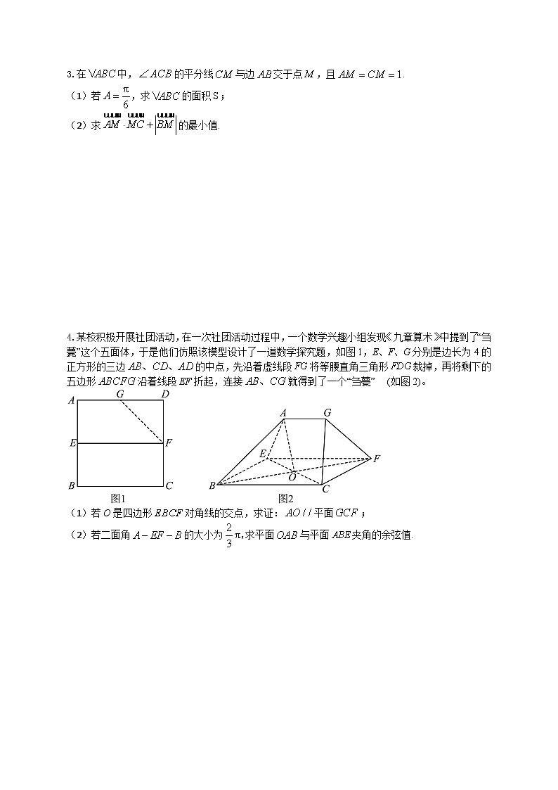 新高考数学二轮复习解答题强化训练（4）（原卷版）第2页