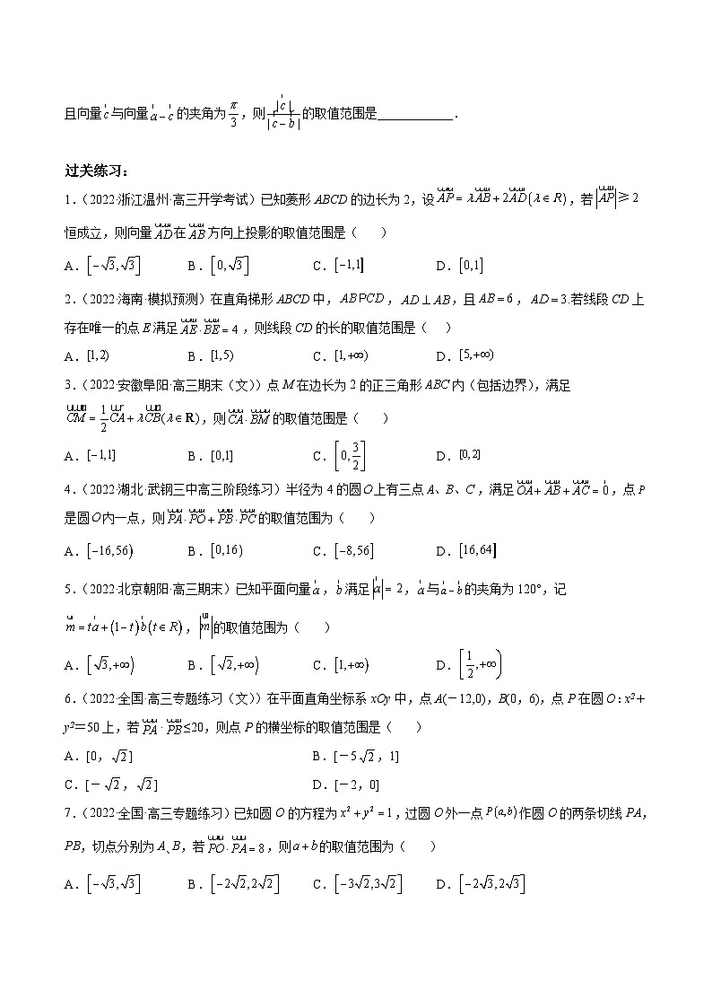 新高考数学二轮复习高分突破训练第16讲 平面向量范围与最值问题（原卷版）第2页