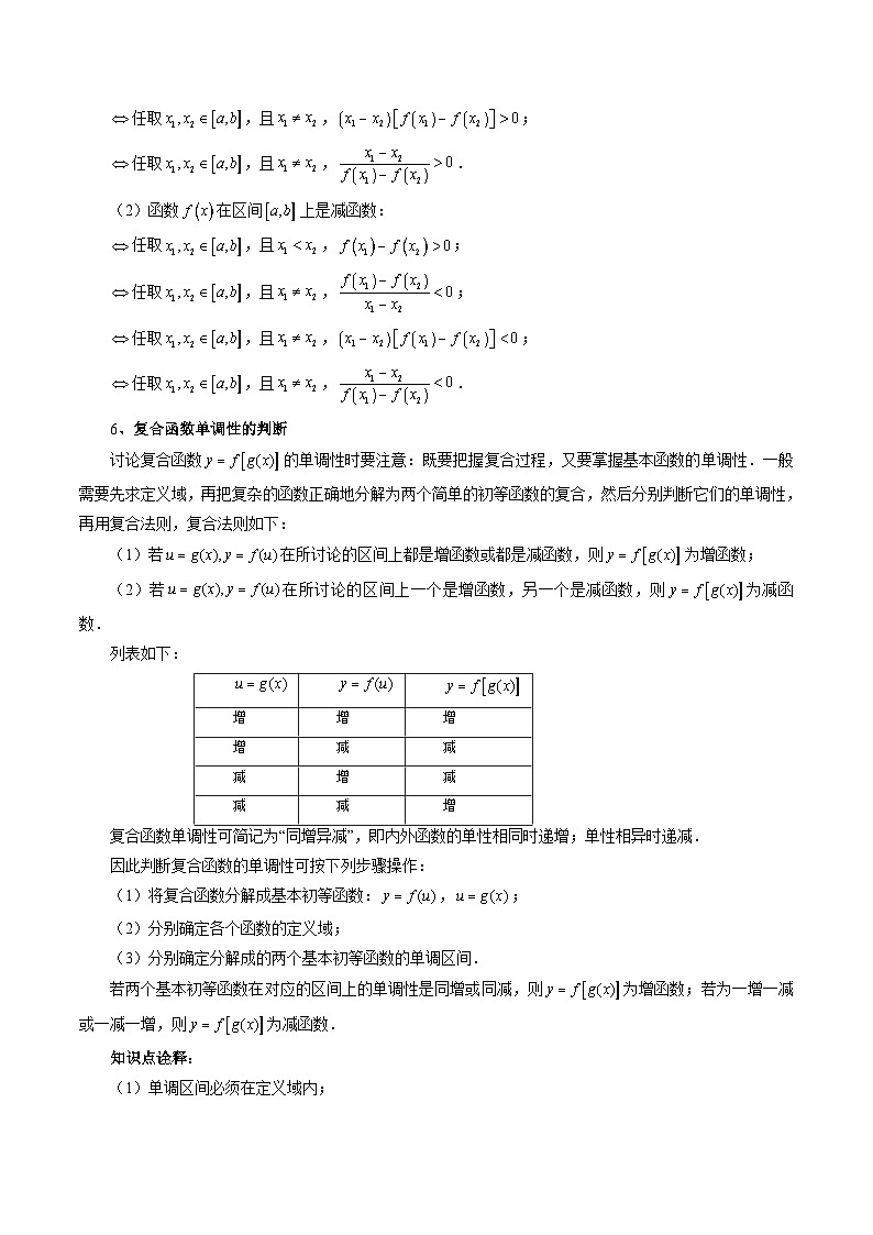 （暑假班）苏教版新高一数学暑假讲义专题14 函数的单调性（十大题型）（解析版）第3页