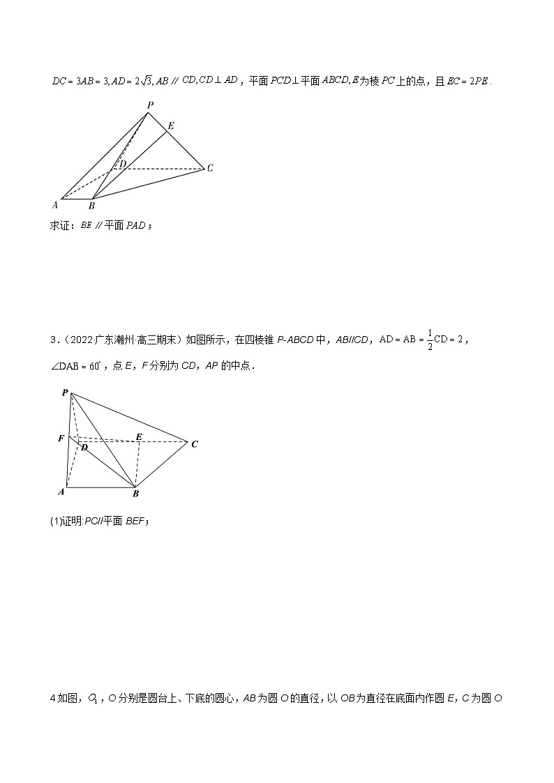 新高考数学二轮复习必考考点讲练第十九讲 直线、平面平行的判定与性质（原卷版）第3页