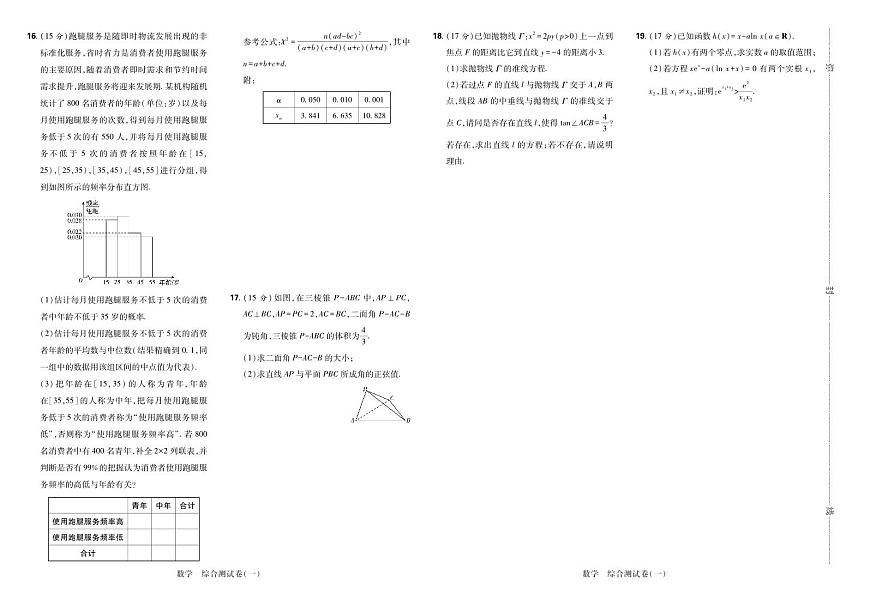 2025高考复习阶段检测卷-数学（五）+答案第2页