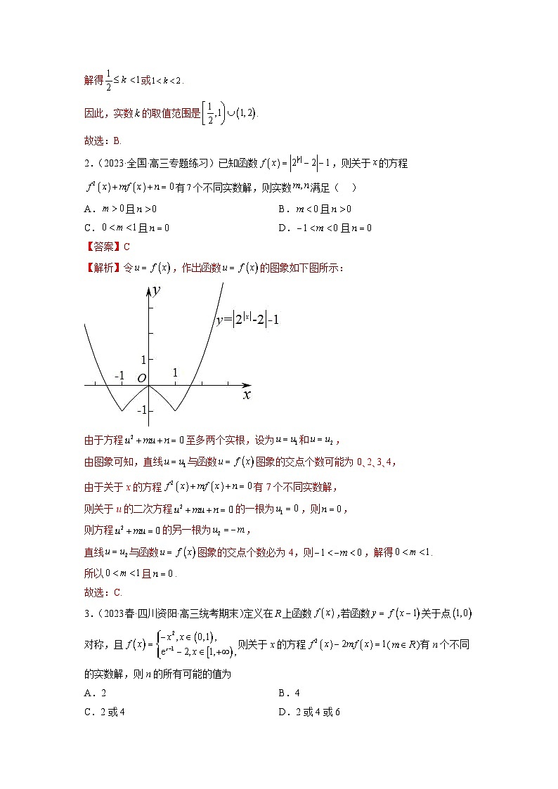 新高考数学二轮复习函数与导数压轴小题突破练习专题05 函数嵌套问题（解析版）第2页