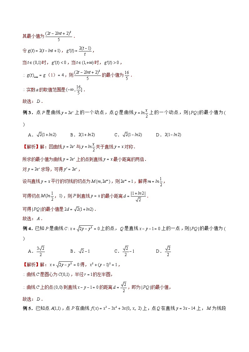 新高考数学二轮复习《导数》压轴题突破练第32讲 导数中的距离问题（解析版）第2页